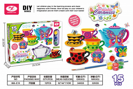 Набор для творчества роспись по керамической посуде 15 предметов Набор для творчества роспись по керамической посуде 15 предметов