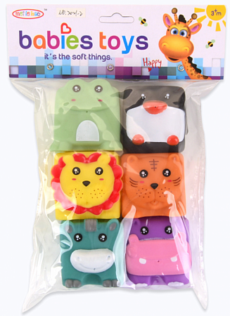 Игрушка для ванной набор кубиков животные 